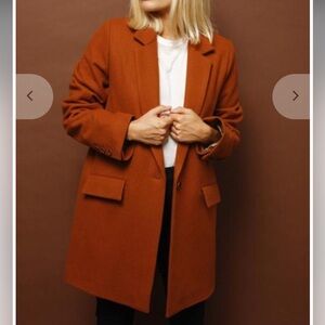 Sessun Hello Dol Coat wool Women's Orange Blazer Coat Tobacco brown small USED